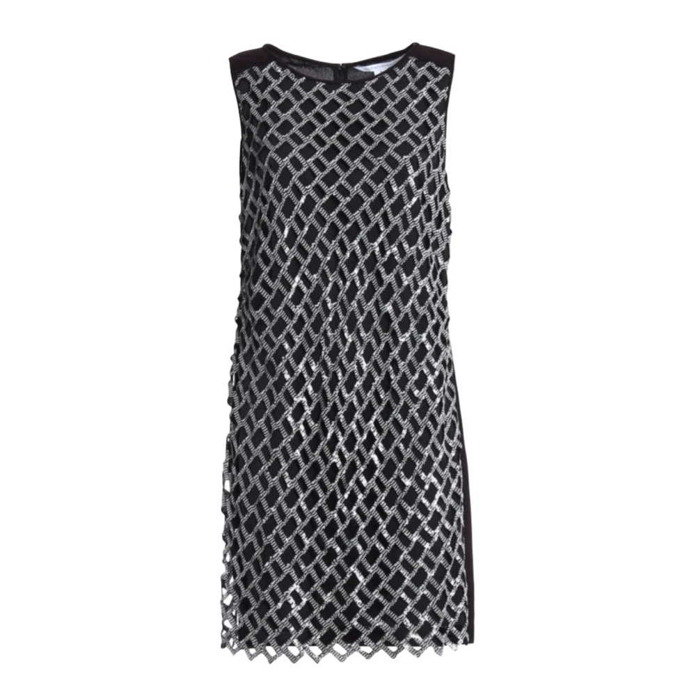 NWT DIANE VON FURSTENBERG DVF Joylyn Sequin Front Cocktail Dress Size Small